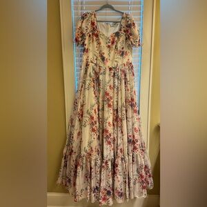 JessaKae Floral Dress in Cream and Red